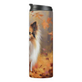 Papillon in Herfstbladeren Herfst Inspire Thermosbeker (Geroteerd rechts)