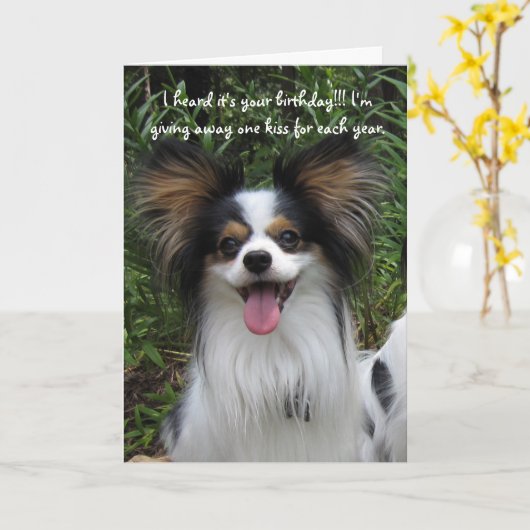 Papillon Je bent hoe oude verjaardag Kaart (Gele Bloem)