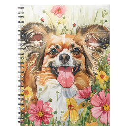 Papillon Journaal – Watercolor Hond Cover Notitieboek