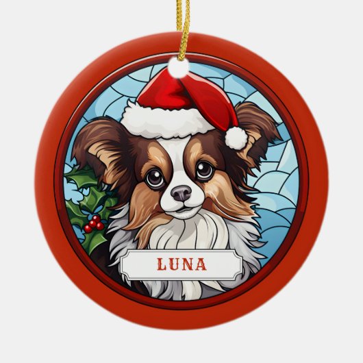 Papillon keramische cirkel Ornament (Voorkant)