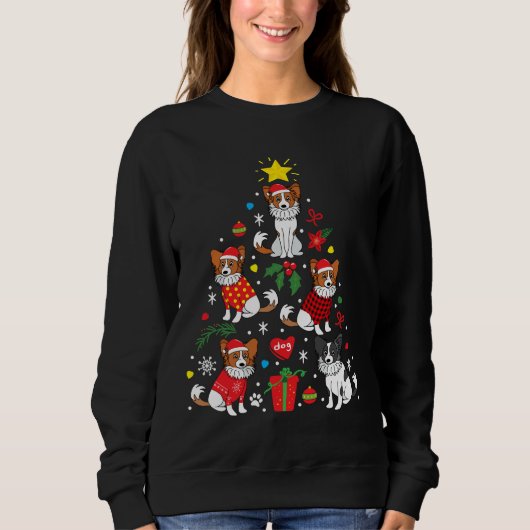 Papillon Kerst Ornament Tree Trui (Voorkant)