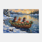 Papillon Kerstboot Vakantie Deurmat (Voorkant)