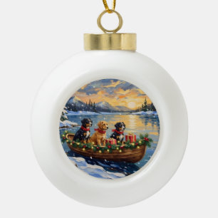 Papillon Kerstboot Vakantie Keramische Bal Ornament
