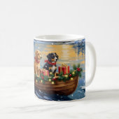 Papillon Kerstboot Vakantie Koffiemok (Voorkant rechts)