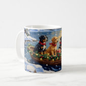 Papillon Kerstboot Vakantie Koffiemok (Voorkant links)
