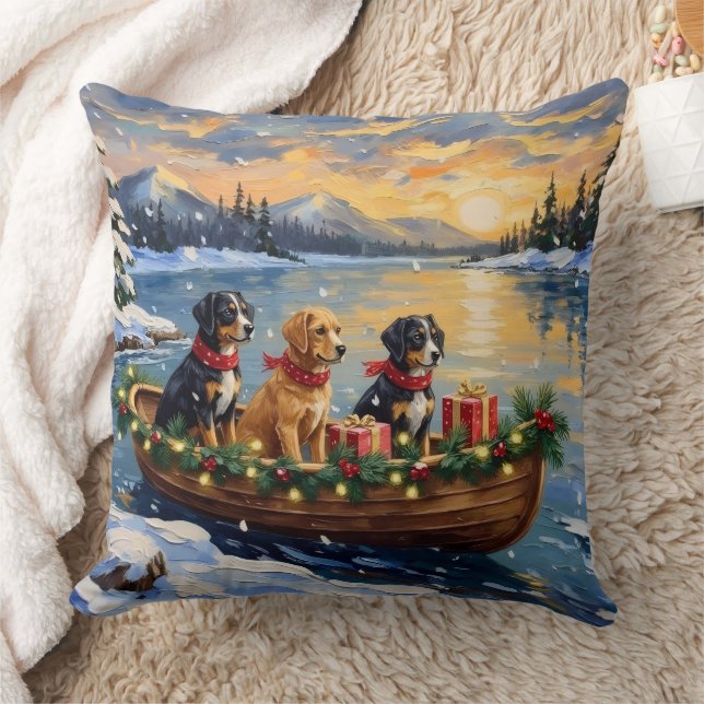 Papillon Kerstboot Vakantie Kussen (Deken)