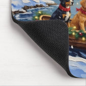 Papillon Kerstboot Vakantie Muismat (Hoek)