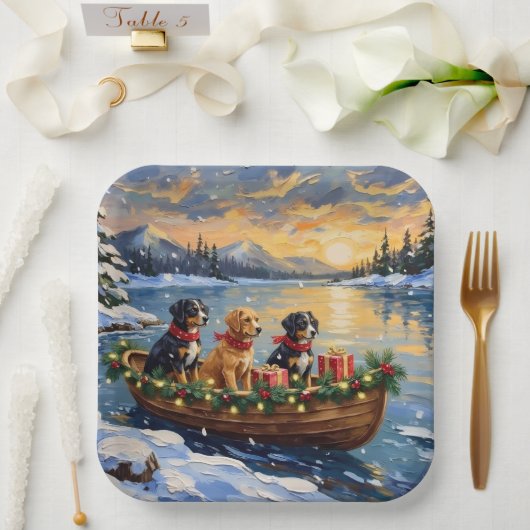 Papillon Kerstboot Vakantie Papieren Bordje (Huwelijk)