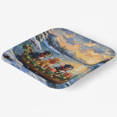 Papillon Kerstboot Vakantie Papieren Bordje (Gebogen)