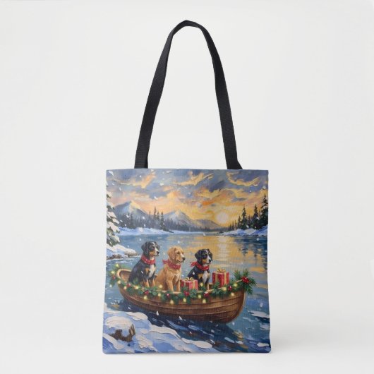 Papillon Kerstboot Vakantie Tote Bag (Voorkant)