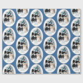 Papillon kerstcadeaus cadeaupapier (Vlak)