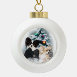 Papillon kerstcadeaus keramische bal ornament