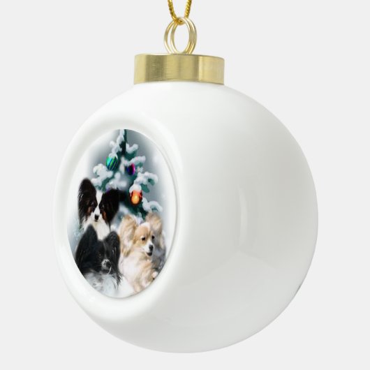 Papillon kerstcadeaus keramische bal ornament (Rechts)