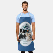 Papillon kerstcadeaus schort (Gedragen)