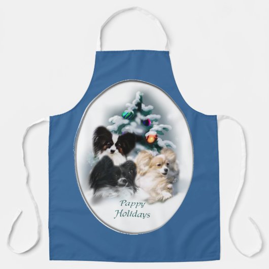 Papillon kerstcadeaus schort (Voorkant)