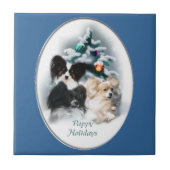 Papillon kerstcadeaus tegeltje (Voorkant)