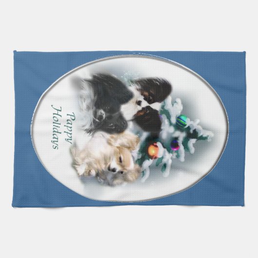 Papillon kerstcadeaus theedoek (Horizontaal)