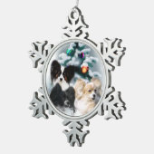 Papillon kerstcadeaus tin sneeuwvlok ornament (Rechts)