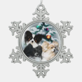 Papillon kerstcadeaus tin sneeuwvlok ornament