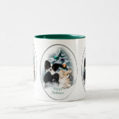 Papillon kerstcadeaus tweekleurige koffiemok (Center)