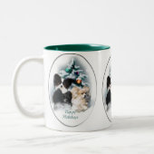 Papillon kerstcadeaus tweekleurige koffiemok (Links)