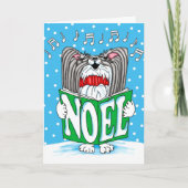 Papillon KerstCaroler BW Feestdagen Kaart (Voorkant)