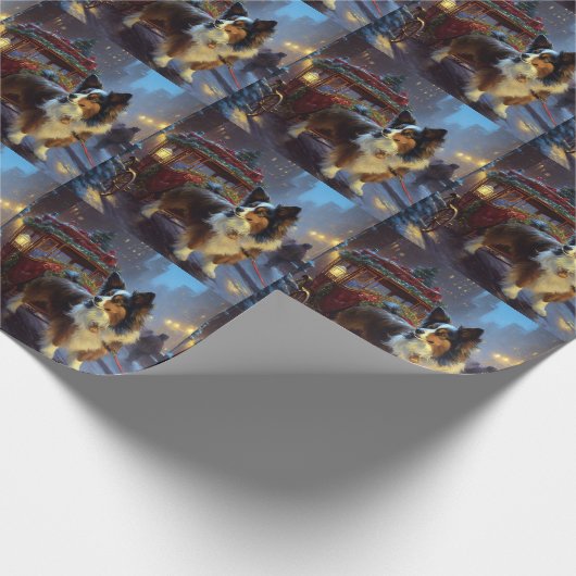 Papillon Kerstfeest Seizoen Cadeaupapier (Hoek)