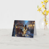 Papillon Kerstfeest Seizoen Kaart (Gele Bloem)