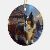 Papillon Kerstfeest Seizoen Keramisch Ornament (Links)