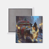 Papillon Kerstfeest Seizoen Magneet (Voorkant / Achterkant)