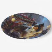 Papillon Kerstfeest Seizoen Papieren Bordje (Gekanteld)