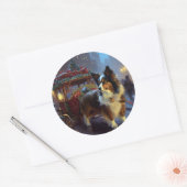 Papillon Kerstfeest Seizoen Ronde Sticker (Envelop)