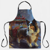 Papillon Kerstfeest Seizoen Schort (Voorkant)