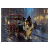 Papillon Kerstfeest Seizoen Snijplank (Voorkant)