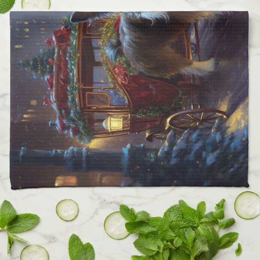 Papillon Kerstfeest Seizoen Theedoek (Gevouwen)