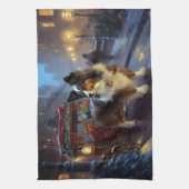 Papillon Kerstfeest Seizoen Theedoek (Verticaal)