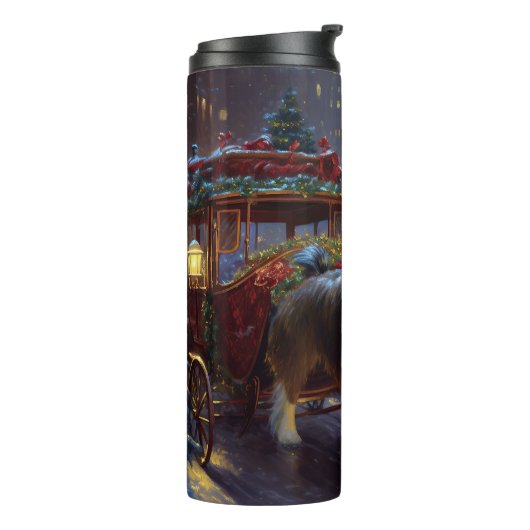 Papillon Kerstfeest Seizoen Thermosbeker (Gedraaid links)