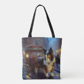 Papillon Kerstfeest Seizoen Tote Bag (Achterkant)