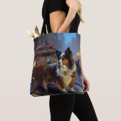 Papillon Kerstfeest Seizoen Tote Bag (Dichtbij)