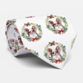 Papillon Kerstkrans feestelijke pup Stropdas (Opgerold)