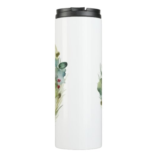 Papillon Kerstkrans feestelijke pup Thermosbeker (Achterkant)