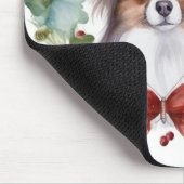 Papillon Kerstkrans Festieve Pup Muismat (Hoek)