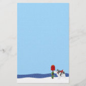 Papillon Kerstmail Blk Whit Briefpapier (Voorkant)