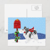 Papillon Kerstmail Blk Whit Feestdagenkaart (Voorkant / Achterkant)