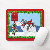 Papillon Kerstmail Blk Whit Muismat (Met muis)
