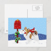 Papillon Kerstmail Sable Feestdagenkaart (Voorkant / Achterkant)