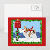 Papillon Kerstmail Sable Feestdagenkaart (Voorkant / Achterkant)