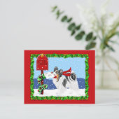 Papillon Kerstmail Tri Color Feestdagenkaart (Staand voorkant)