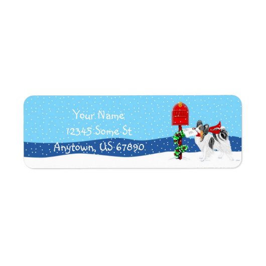 Papillon kerstmail Tri Colour Labels (Voorkant)