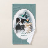 Papillon Kerstmis Bad Handdoek (Handdoek)